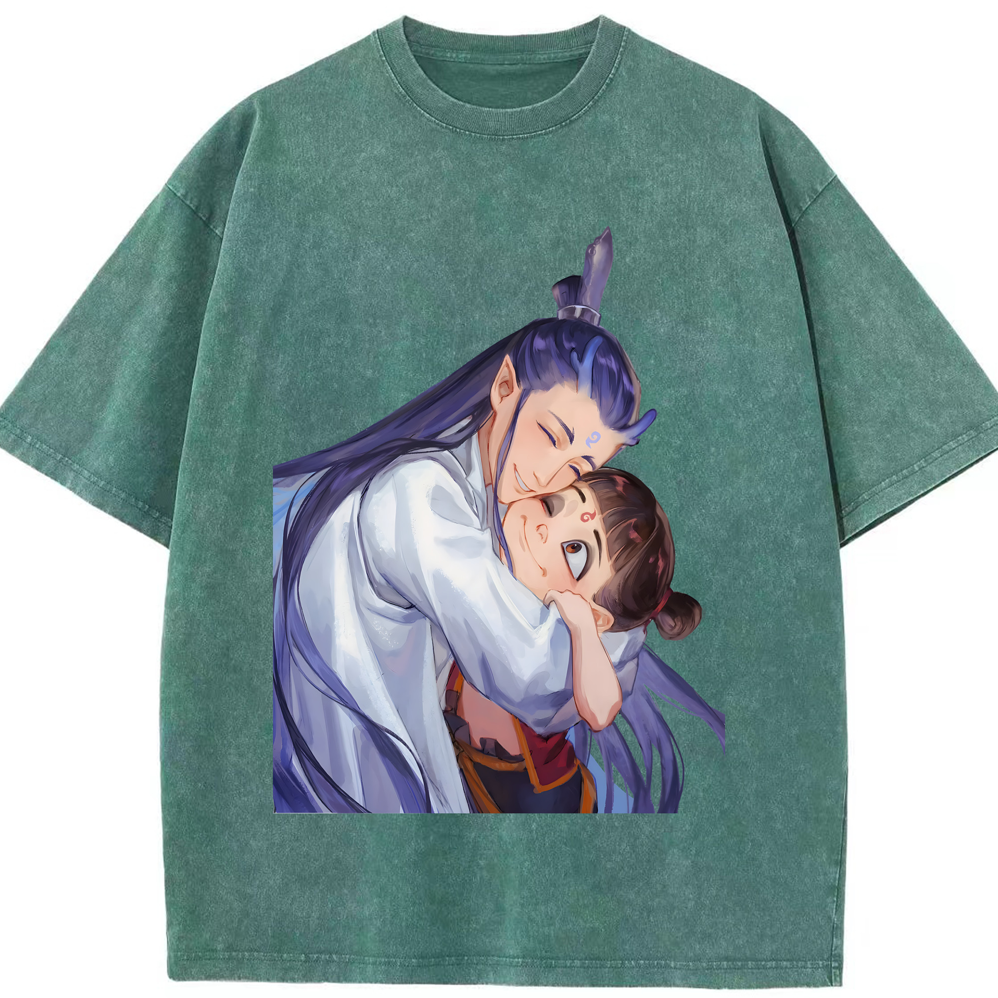 （画像用） Ne Zha 2 ナタ 魔童の大暴れ 綿100% ヴィンテージ風 半袖Tシャツ（フロントプリント）